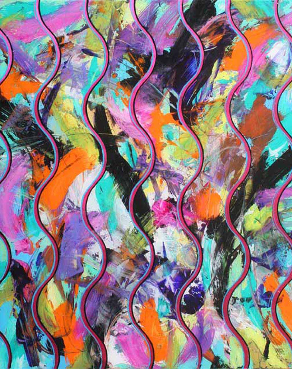 Hundred Views of Rhythm - Öl und Perlacryl hinter Glas - 2013 - 50 x 40 cm 